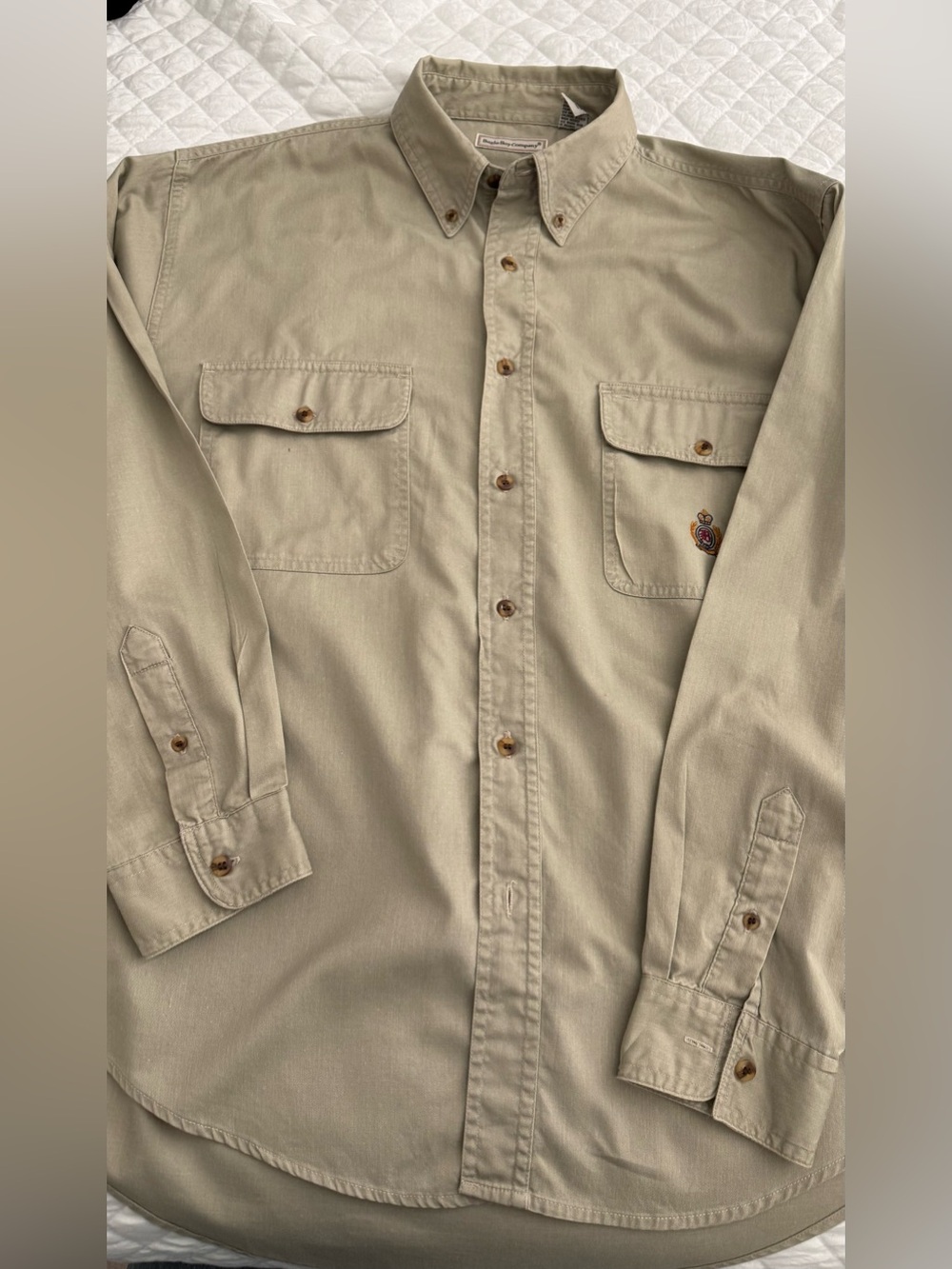 Men's Bugle Boy Vintage 90s Button-Down Shirt in Khaki size L